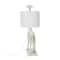 28&#x22; White Resin Giraffe Table Lamp with Linen Shade